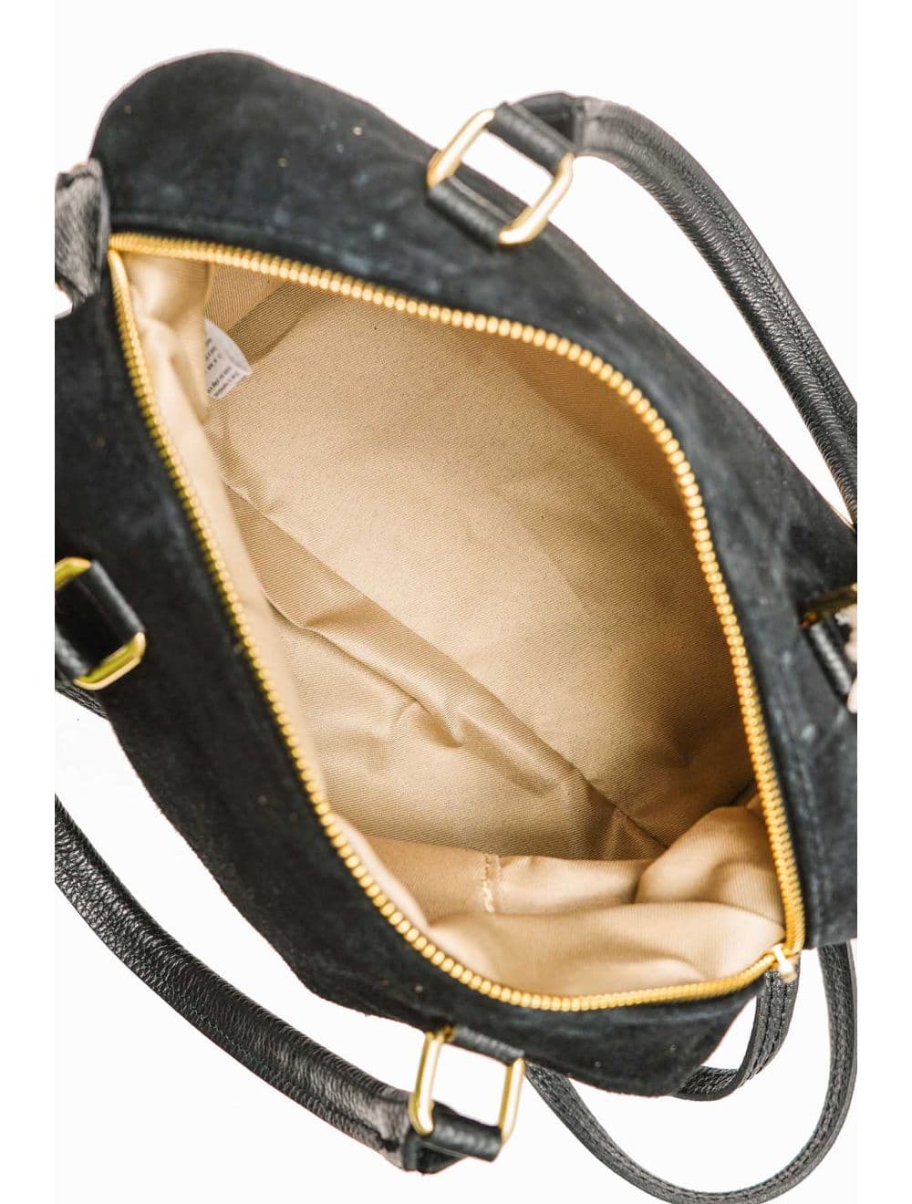 Sac Porté Main En Crôute De Cuir De Vachette Suède et Grainée 4189 ANIXE SUEDE-Noir — vue 6