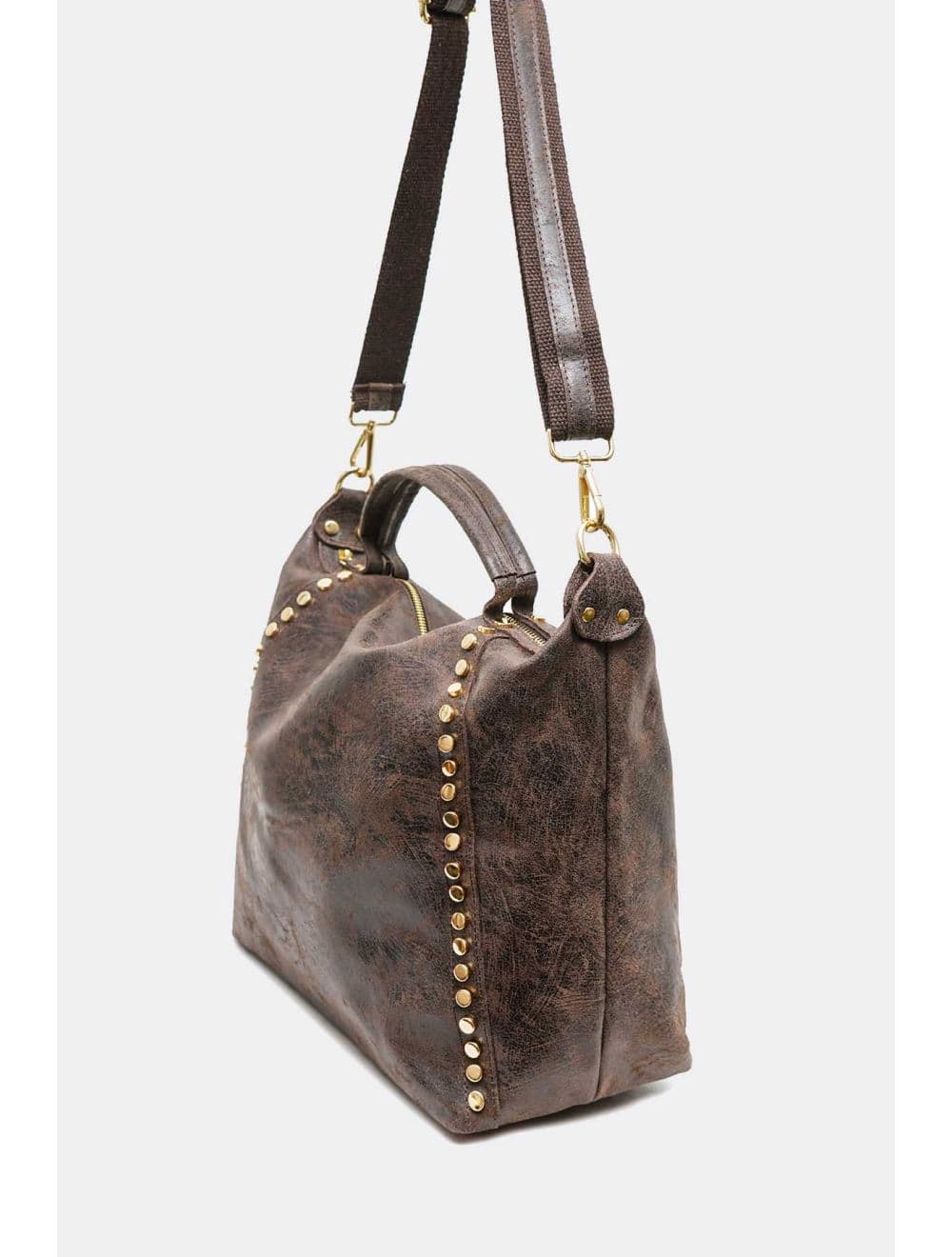Sac à Main Cabas En Croûte De Cuir De Vachette 4191 ONDINE-Chocolat — vue 3