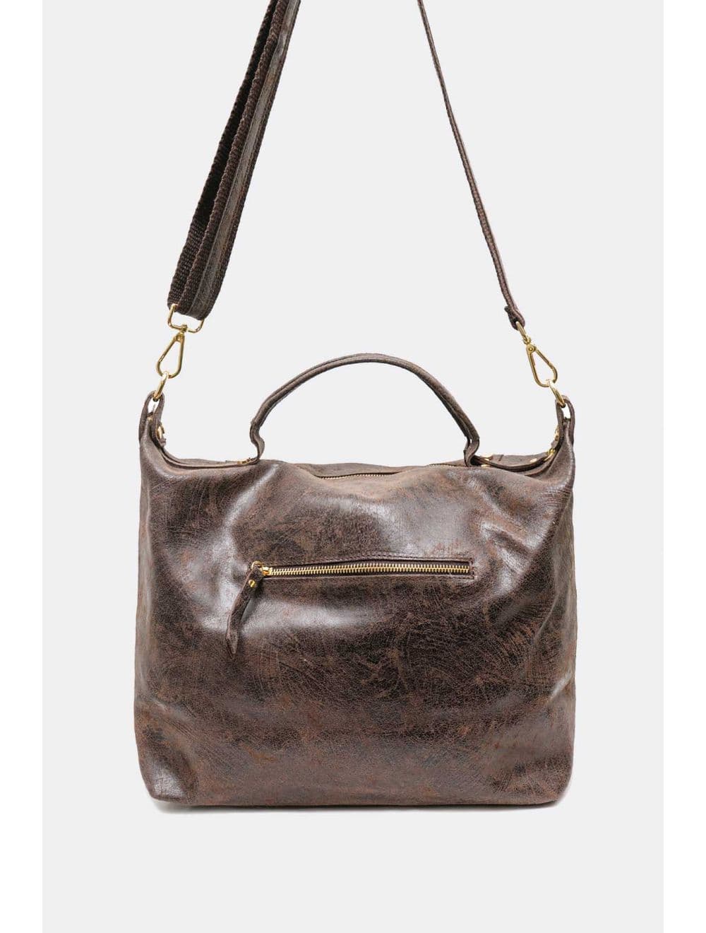 Sac à Main Cabas En Croûte De Cuir De Vachette 4191 ONDINE-Chocolat — vue 4