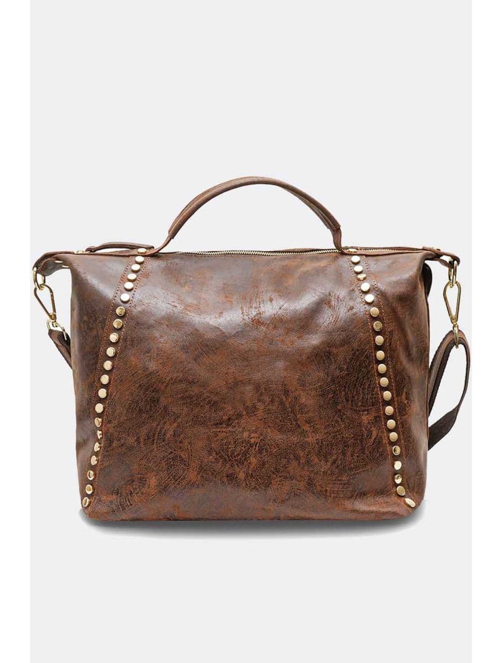 Sac à Main Cabas En Croûte De Cuir De Vachette 4191 ONDINE-Marron
