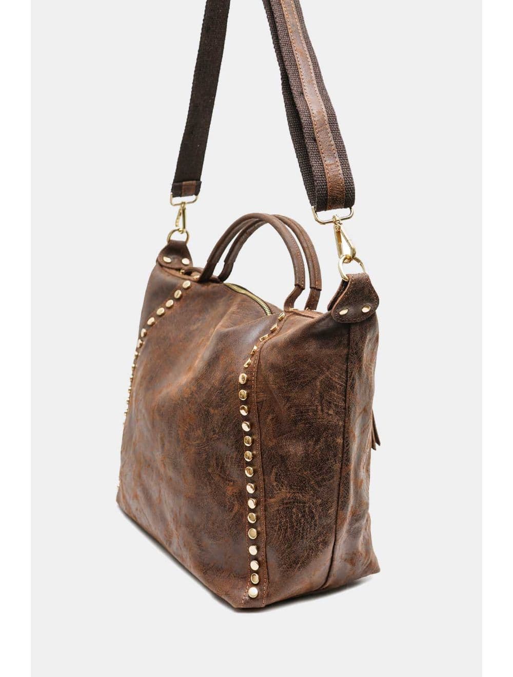 Sac à Main Cabas En Croûte De Cuir De Vachette 4191 ONDINE-Marron — vue 2