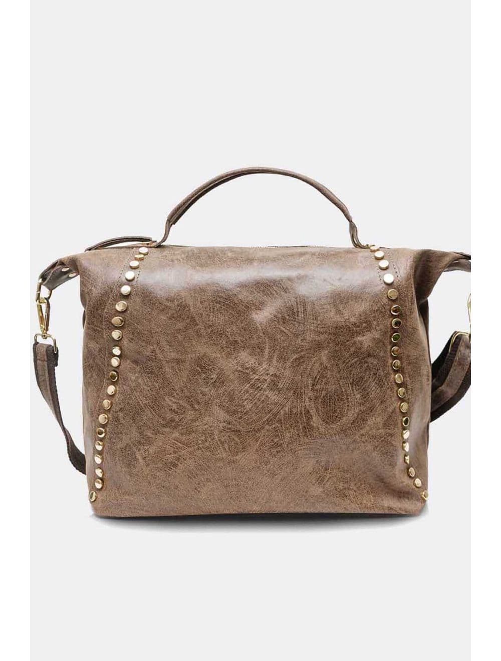 Sac à Main Cabas En Croûte De Cuir De Vachette 4191 ONDINE-Taupe