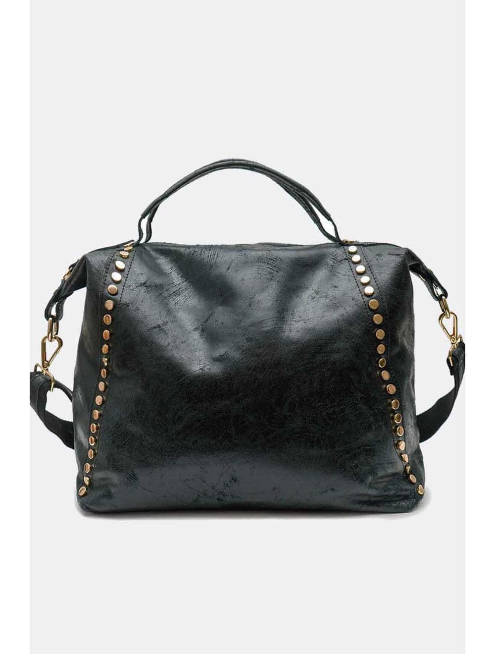 Sac à Main Cabas En Croûte De Cuir De Vachette 4191 ONDINE-Noir