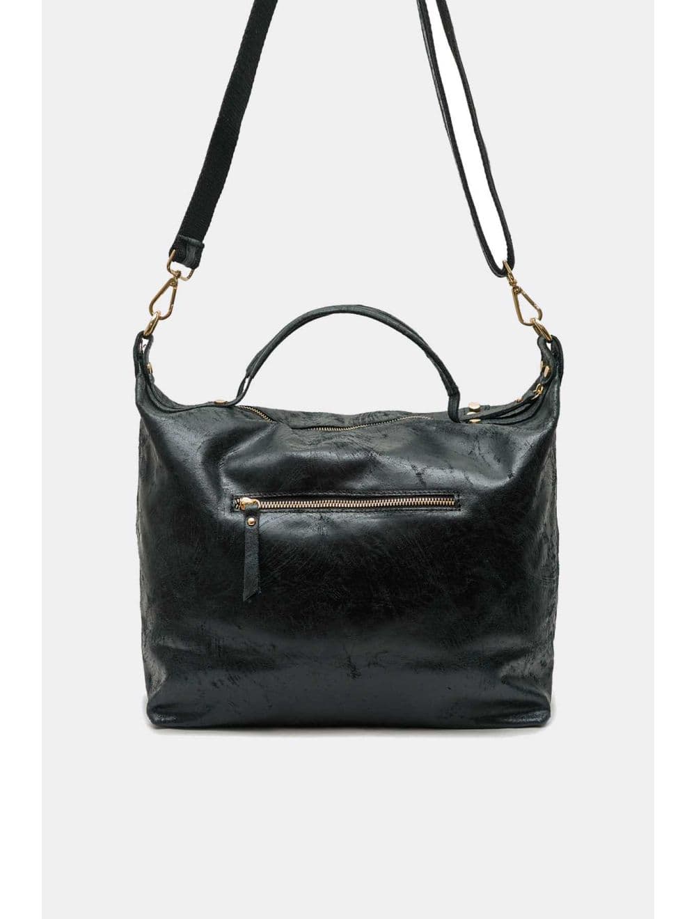 Sac à Main Cabas En Croûte De Cuir De Vachette 4191 ONDINE-Noir — vue 3