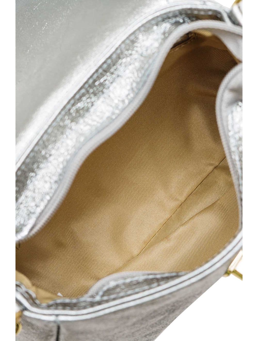 Sac Bandoulière En Croûte De Cuir De Vachette 4192 LONORA METAL-Argent
