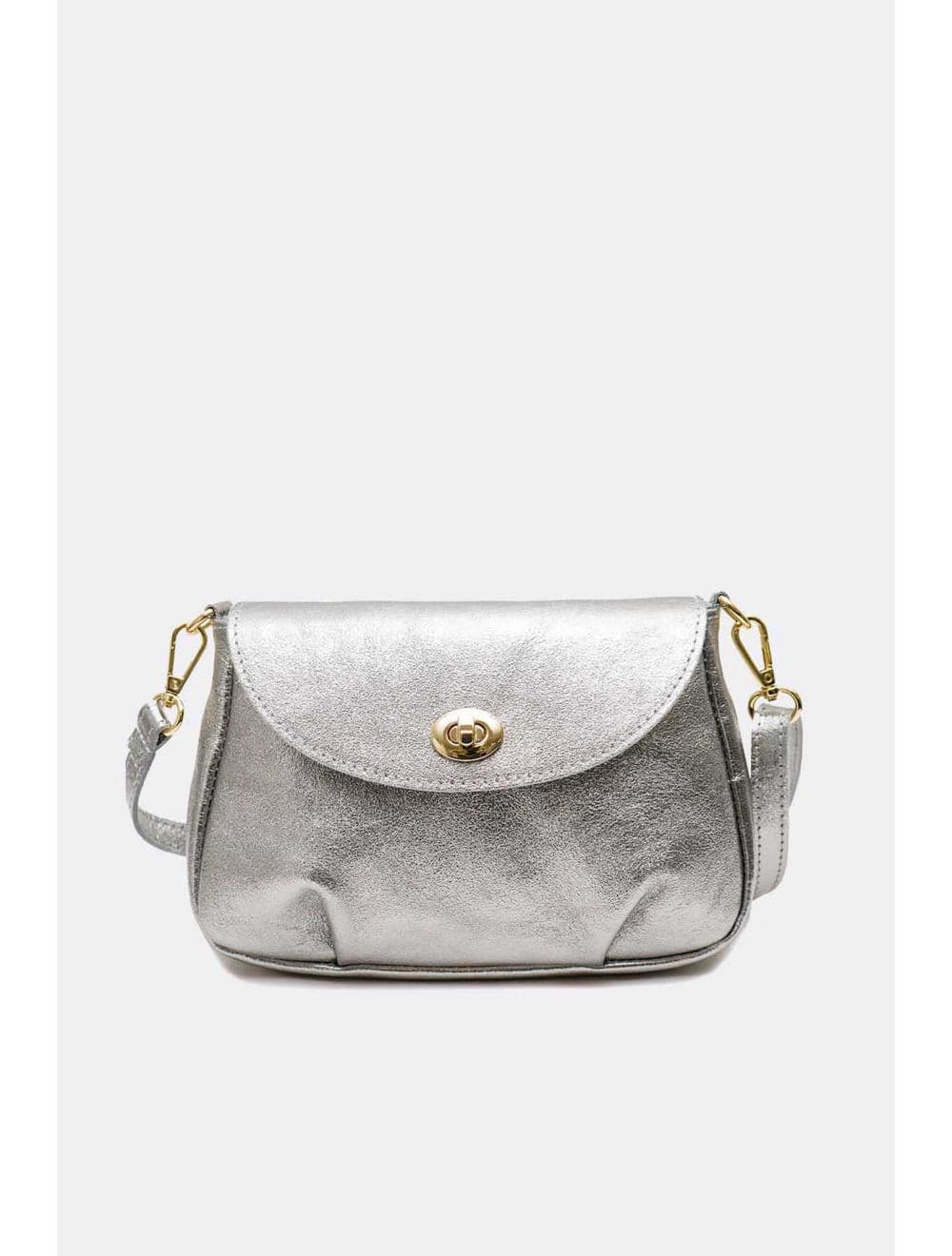 Sac Bandoulière En Croûte De Cuir De Vachette 4192 LONORA METAL-Argent — vue 2