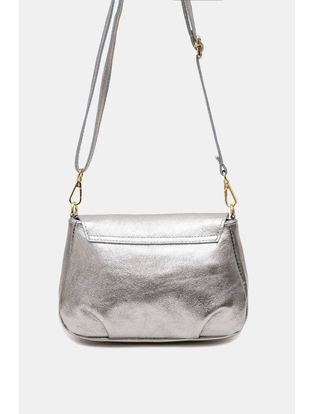 Sac Bandoulière En Croûte De Cuir De Vachette 4192 LONORA METAL-Argent — vue 4
