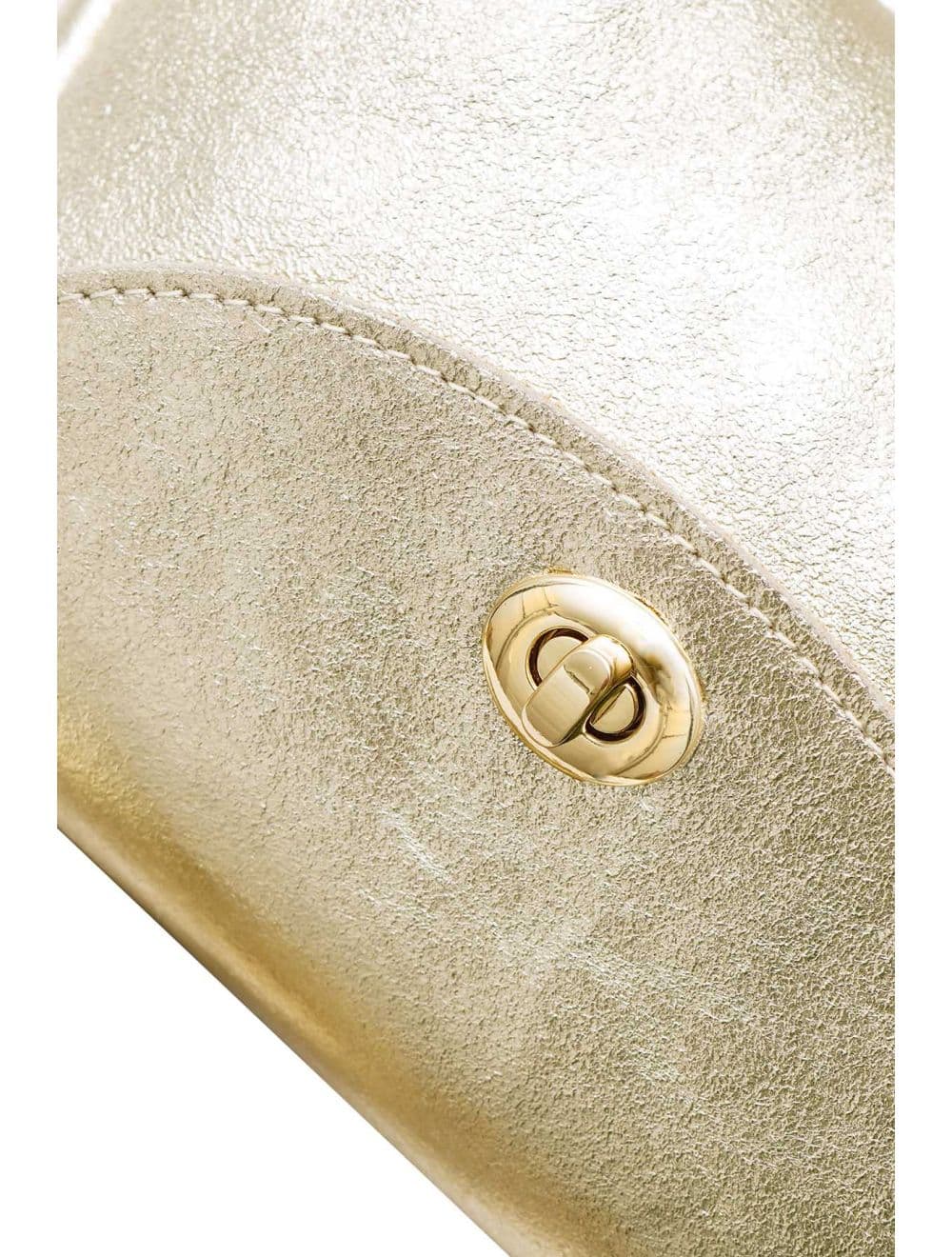 Sac Bandoulière En Croûte De Cuir De Vachette 4192 LONORA METAL-Doré — vue 4