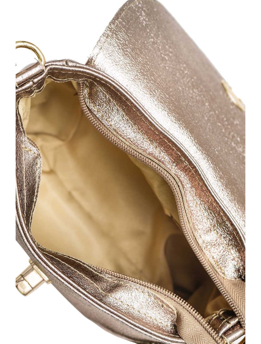 Sac Bandoulière En Croûte De Cuir De Vachette 4192 LONORA METAL-Etain — vue 5