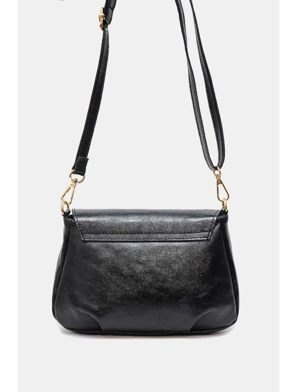 Sac Bandoulière En Croûte De Cuir De Vachette 4192 LONORA METAL-Noir — vue 3