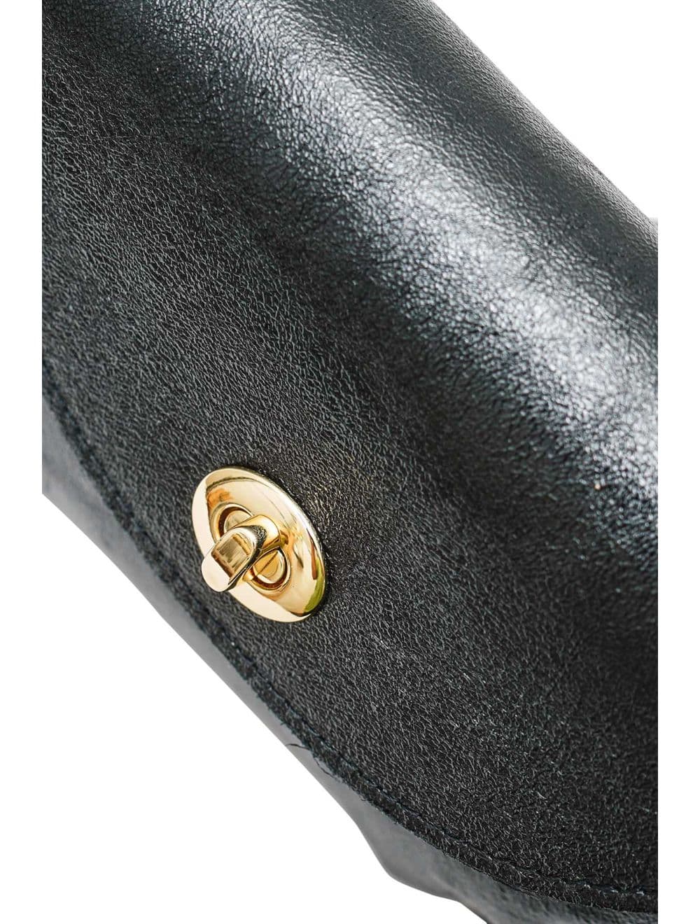 Sac Bandoulière En Croûte De Cuir De Vachette 4192 LONORA METAL-Noir — vue 4