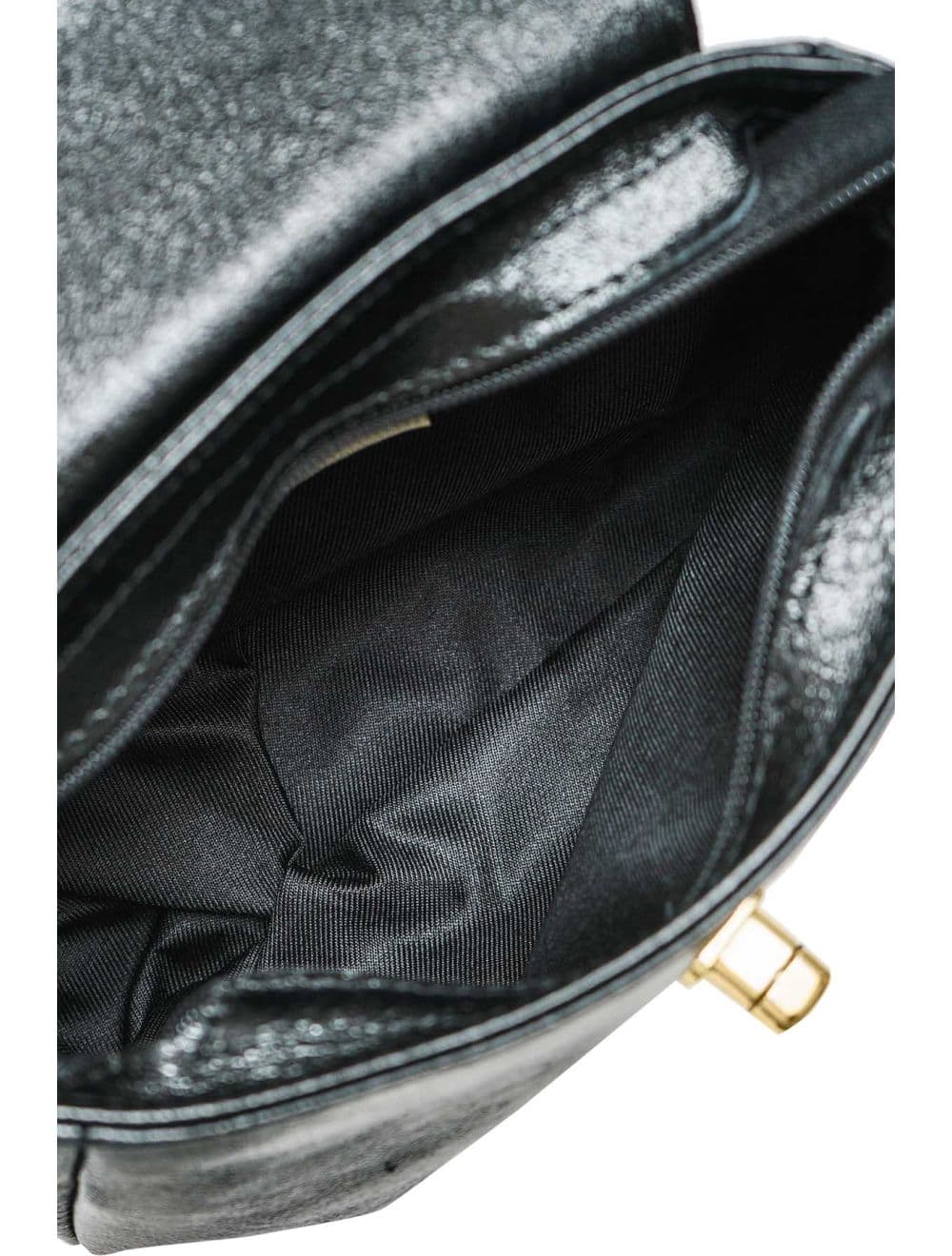 Sac Bandoulière En Croûte De Cuir De Vachette 4192 LONORA METAL-Noir — vue 5