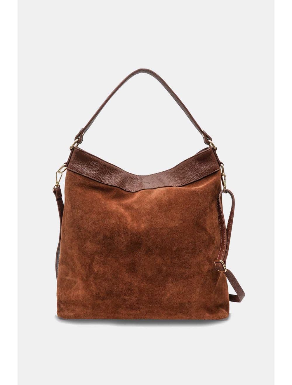 Sac Porté Épaule En Crôute Cuir Vachette Suède Grainée 4190 CELINA SUEDE-Marron