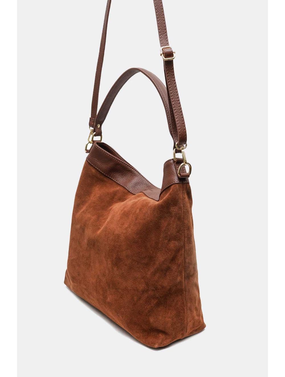 Sac Porté Épaule En Crôute Cuir Vachette Suède Grainée 4190 CELINA SUEDE-Marron — vue 2