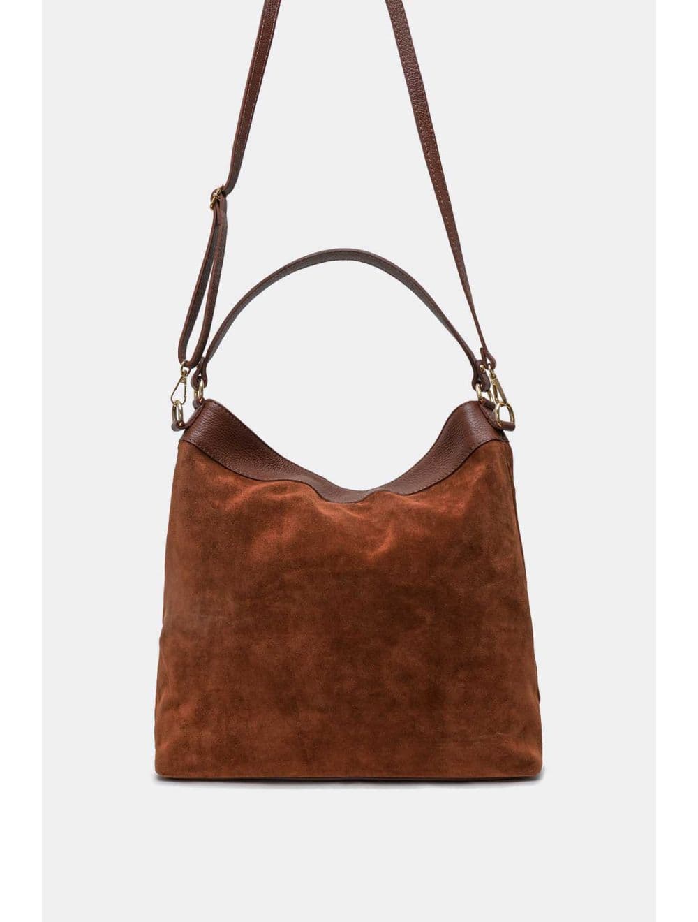 Sac Porté Épaule En Crôute Cuir Vachette Suède Grainée 4190 CELINA SUEDE-Marron — vue 3
