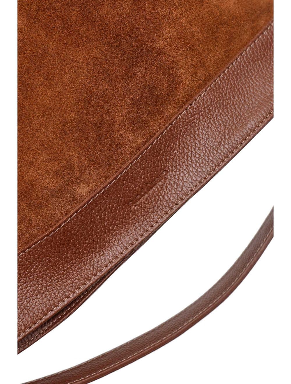 Sac Porté Épaule En Crôute Cuir Vachette Suède Grainée 4190 CELINA SUEDE-Marron — vue 4