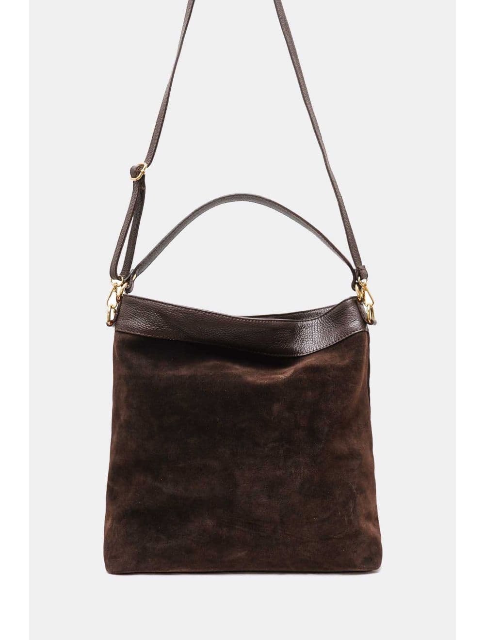 Sac Porté Épaule En Crôute Cuir Vachette Suède Grainée 4190 CELINA SUEDE-Chocolat — vue 2