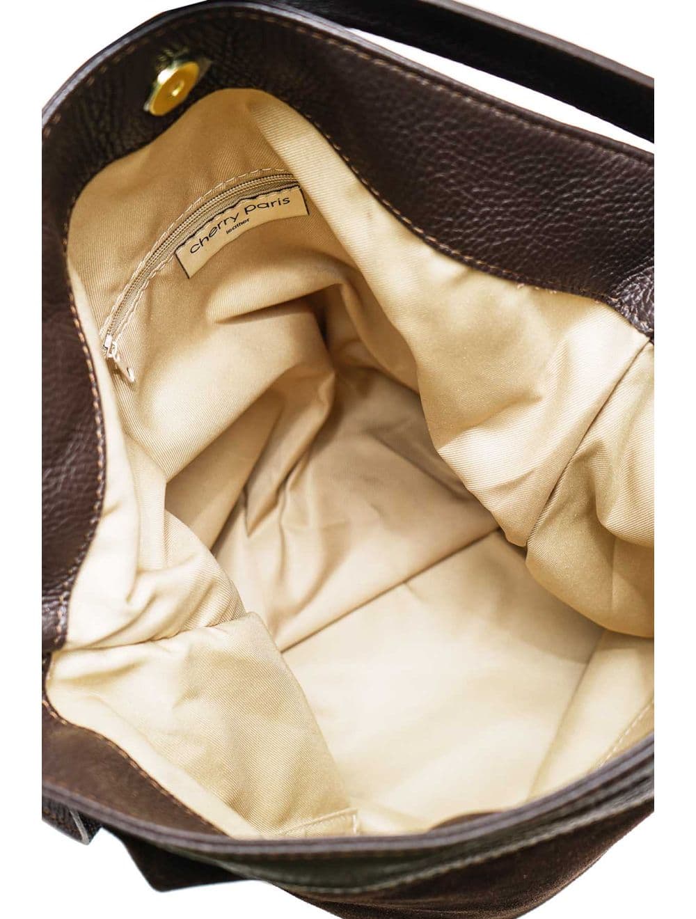 Sac Porté Épaule En Crôute Cuir Vachette Suède Grainée 4190 CELINA SUEDE-Chocolat — vue 5