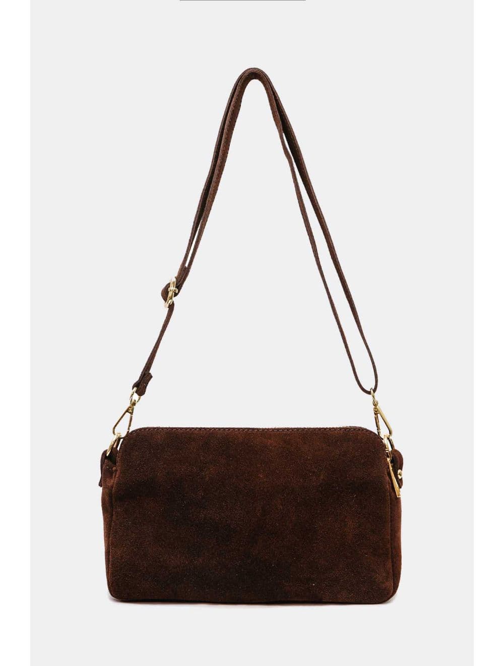 Sac Porté Travers En Croûte De Cuir De Vachette Suède 4188 ILIANA SUÈDE-Chocolat — vue 3