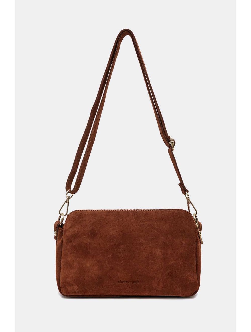 Sac Porté Travers En Croûte De Cuir De Vachette Suède 4188 ILIANA SUÈDE-Marron — vue 3