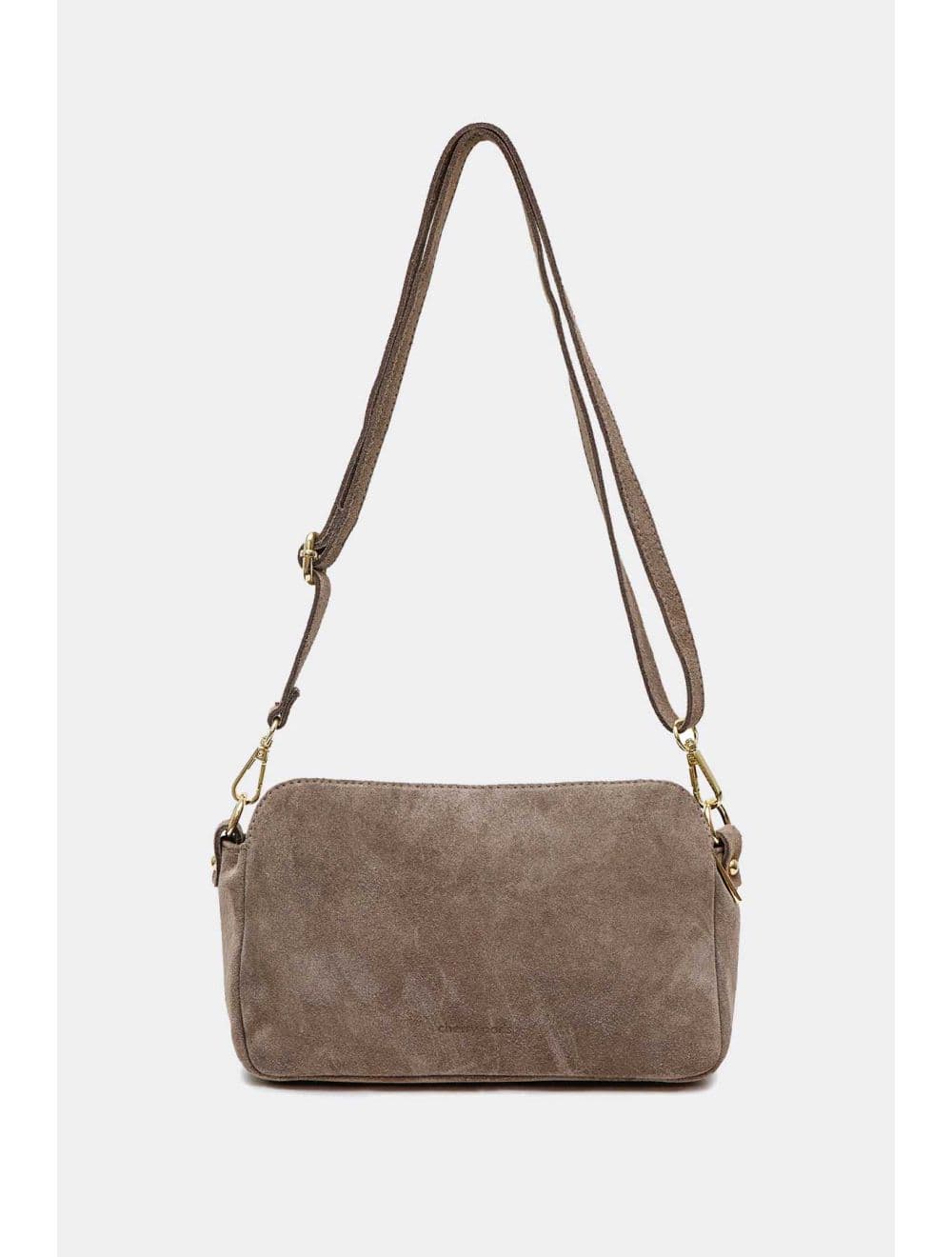 Sac Porté Travers En Croûte De Cuir De Vachette Suède 4188 ILIANA SUÈDE-Taupe — vue 3