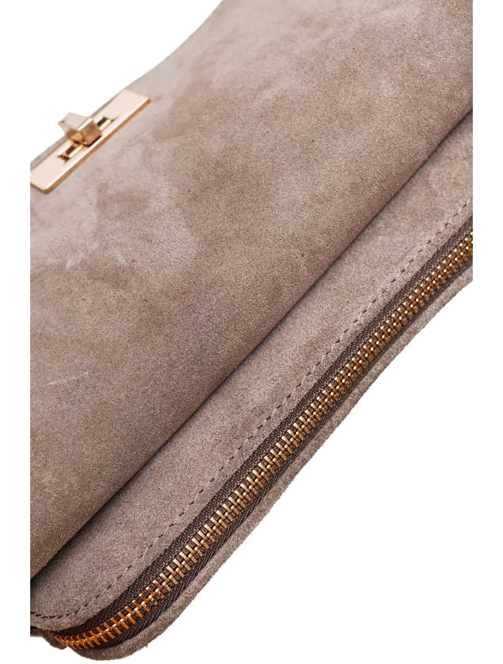 Sac Porté Travers En Croûte De Cuir De Vachette Suède 4188 ILIANA SUÈDE-Taupe — vue 4