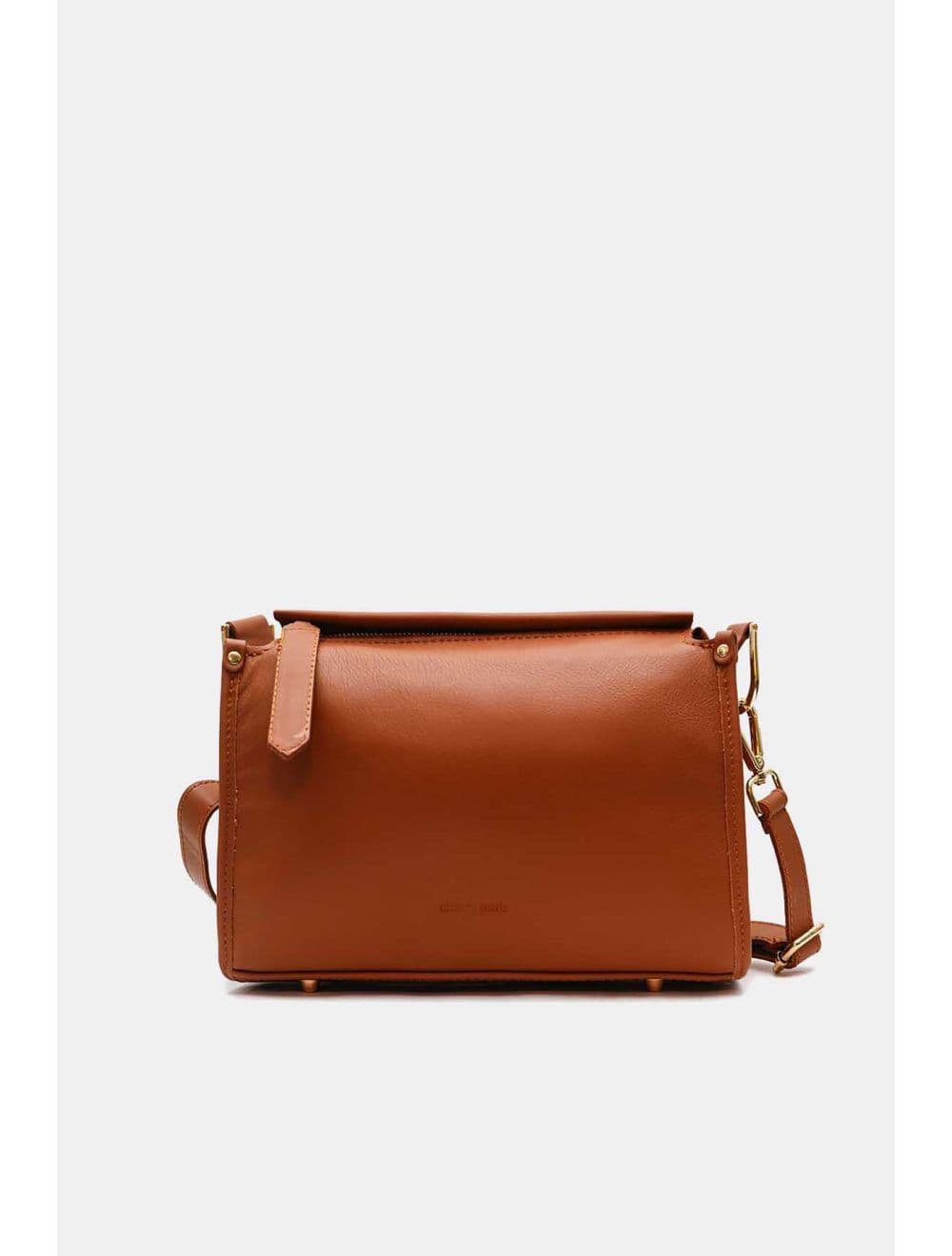 Sac Bandoulière Porté Croisé Forme Seau En Cuir De Vachette 4183 TAÏS-Camel — vue 2