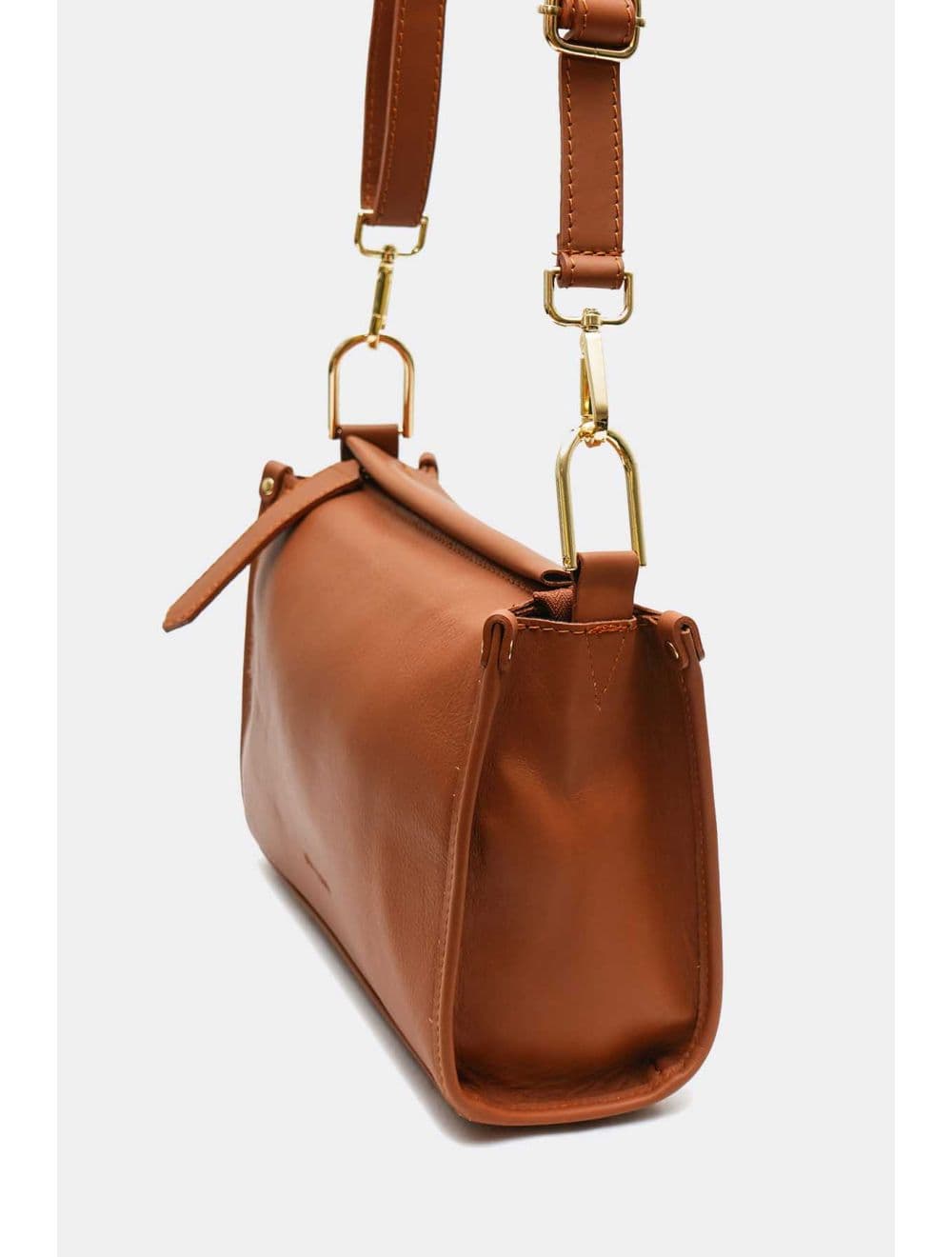 Sac Bandoulière Porté Croisé Forme Seau En Cuir De Vachette 4183 TAÏS-Camel — vue 3