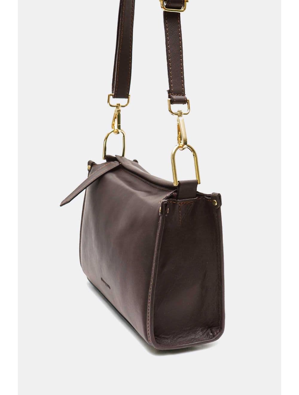 Sac Bandoulière Porté Croisé Forme Seau En Cuir De Vachette 4183 TAÏS-Chocolat — vue 2