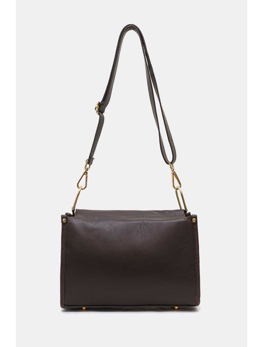 Sac Bandoulière Porté Croisé Forme Seau En Cuir De Vachette 4183 TAÏS-Chocolat — vue 3