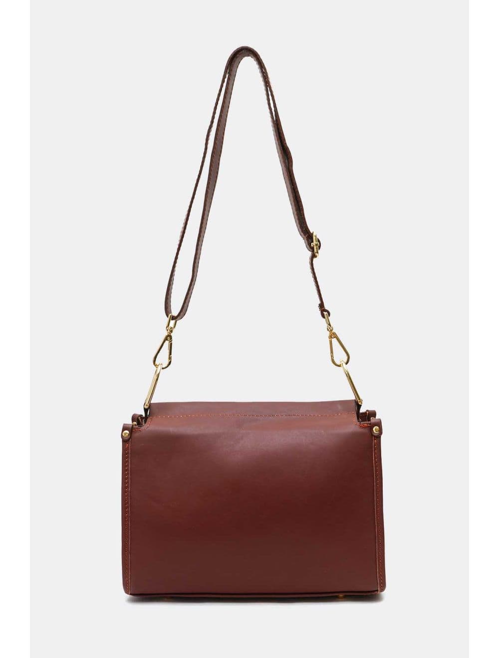 Sac Bandoulière Porté Croisé Forme Seau En Cuir De Vachette 4183 TAÏS-Marron — vue 3