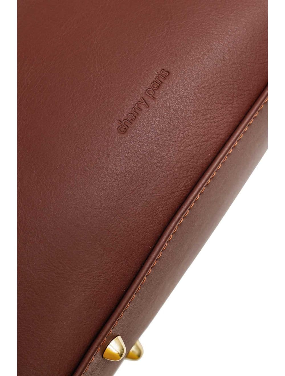 Sac Bandoulière Porté Croisé Forme Seau En Cuir De Vachette 4183 TAÏS-Marron — vue 5