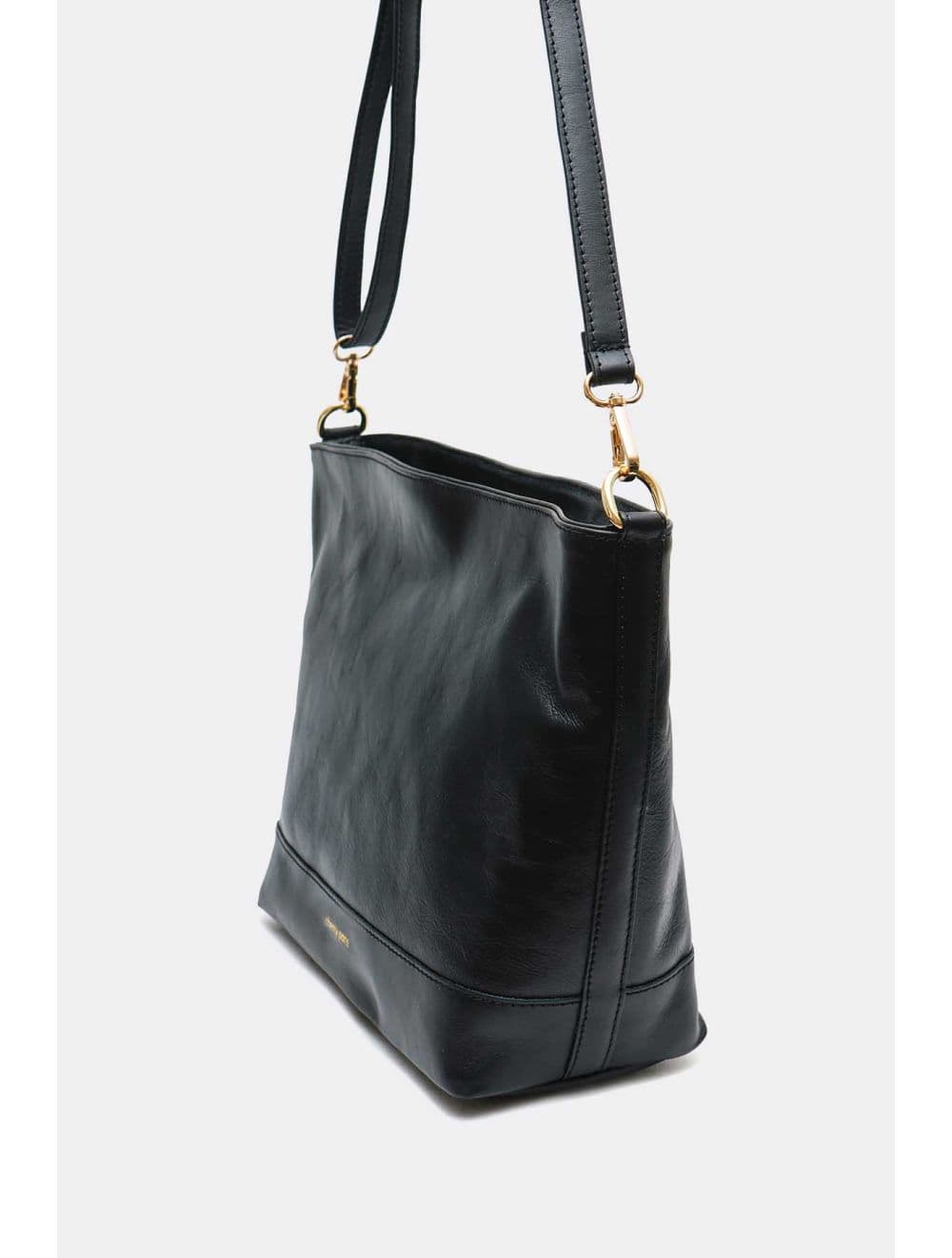 Sac Bandoulière Porté Croisé Forme Seau En Cuir De Vachette 4182 ARMANCE-Noir — vue 2