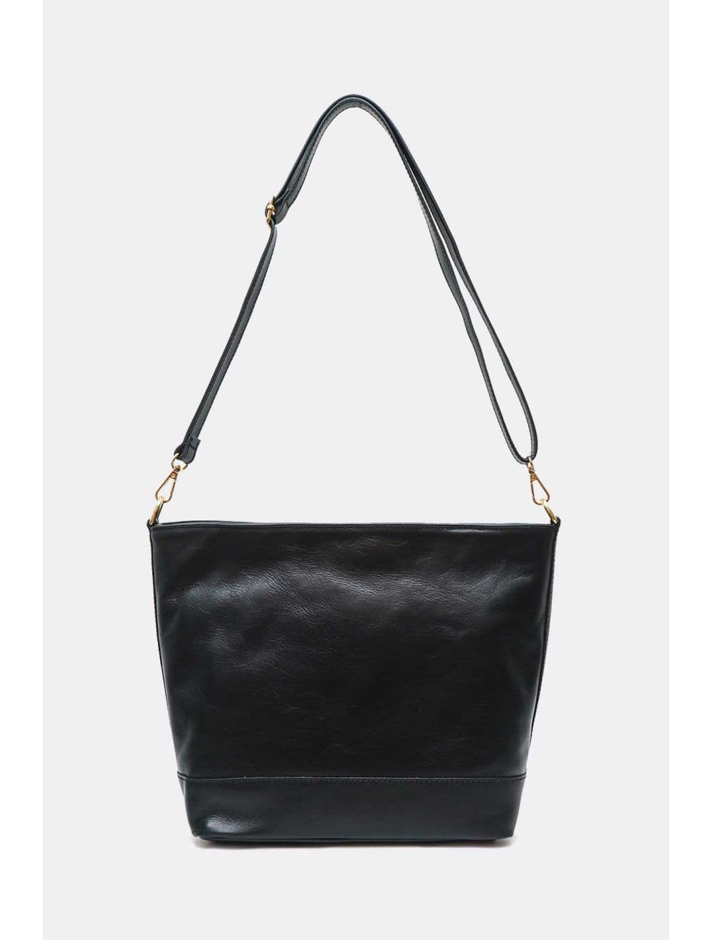 Sac Bandoulière Porté Croisé Forme Seau En Cuir De Vachette 4182 ARMANCE-Noir — vue 3