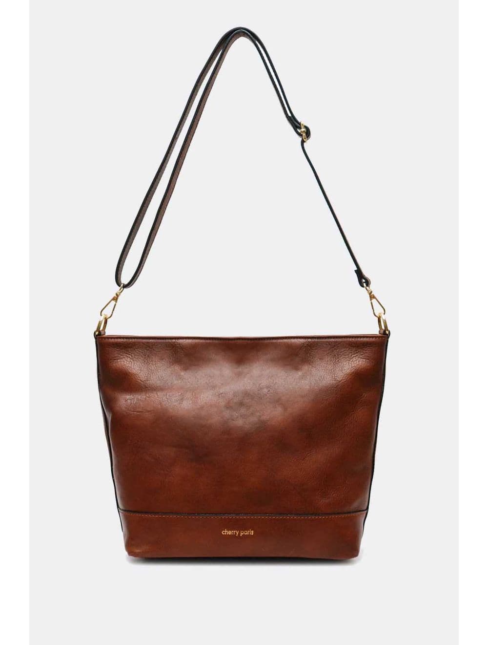 Sac Bandoulière Porté Croisé Forme Seau En Cuir De Vachette 4182 ARMANCE-Marron — vue 2
