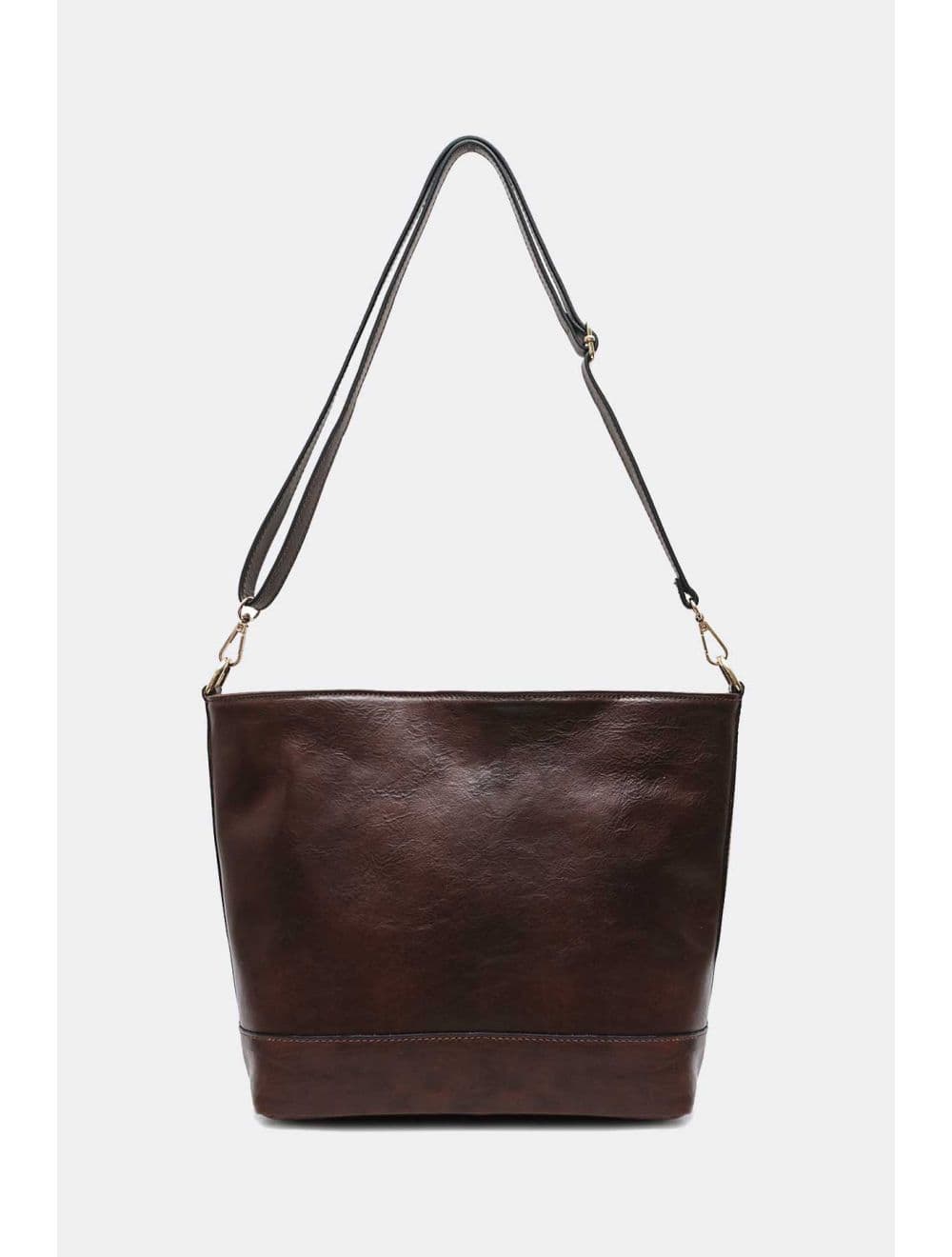 Sac Bandoulière Porté Croisé Forme Seau En Cuir De Vachette 4182 ARMANCE-Chocolat — vue 4