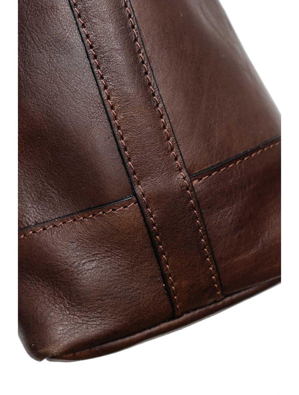 Sac Bandoulière Porté Croisé Forme Seau En Cuir De Vachette 4182 ARMANCE-Chocolat — vue 5