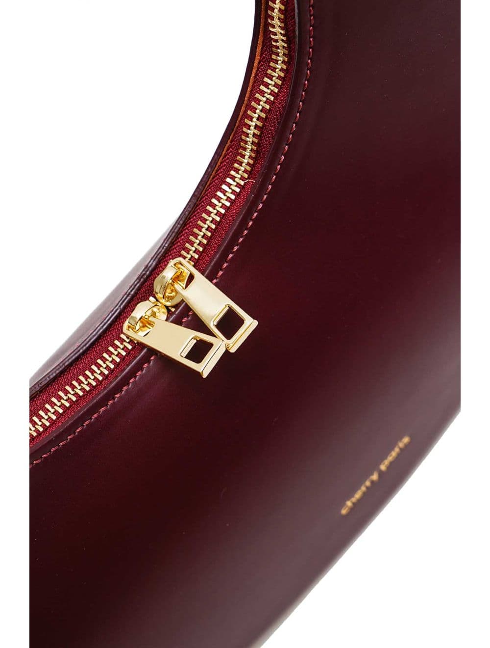 Sac Demi-lune Porté Crossé En Cuir de Vachette Lisse 4179 ALISSA-Bordeaux — vue 5