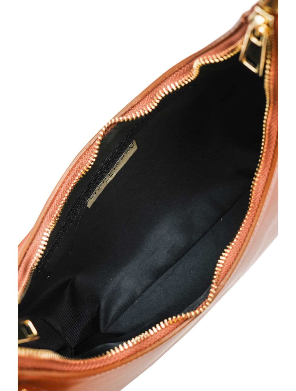 Sac Demi-lune Porté Crossé En Cuir de Vachette Lisse 4179 ALISSA-Camel — vue 5