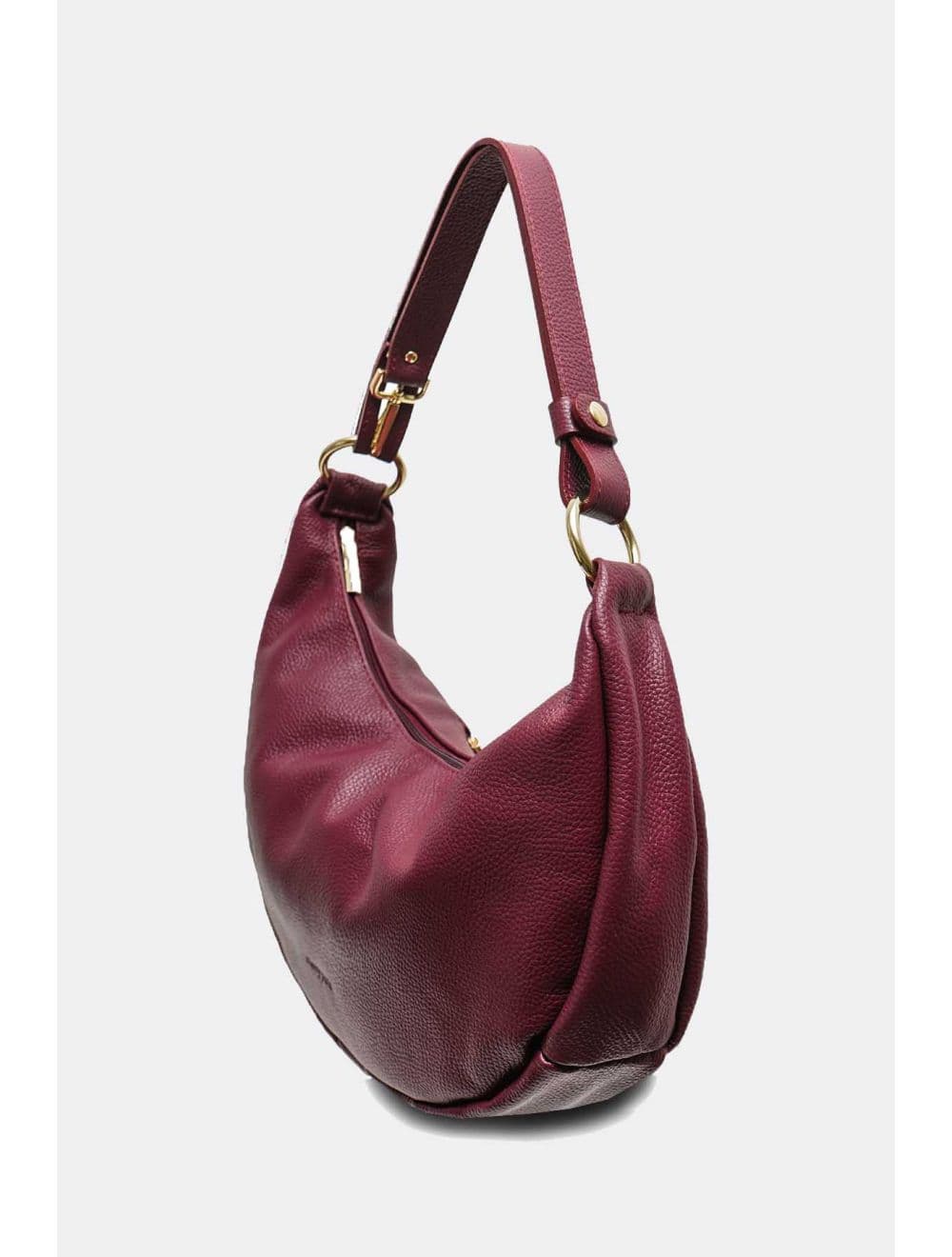 Sac Demi-lune Porté Crossé En Cuir de Vachette 4176 ELVIRE-Bordeaux — vue 2