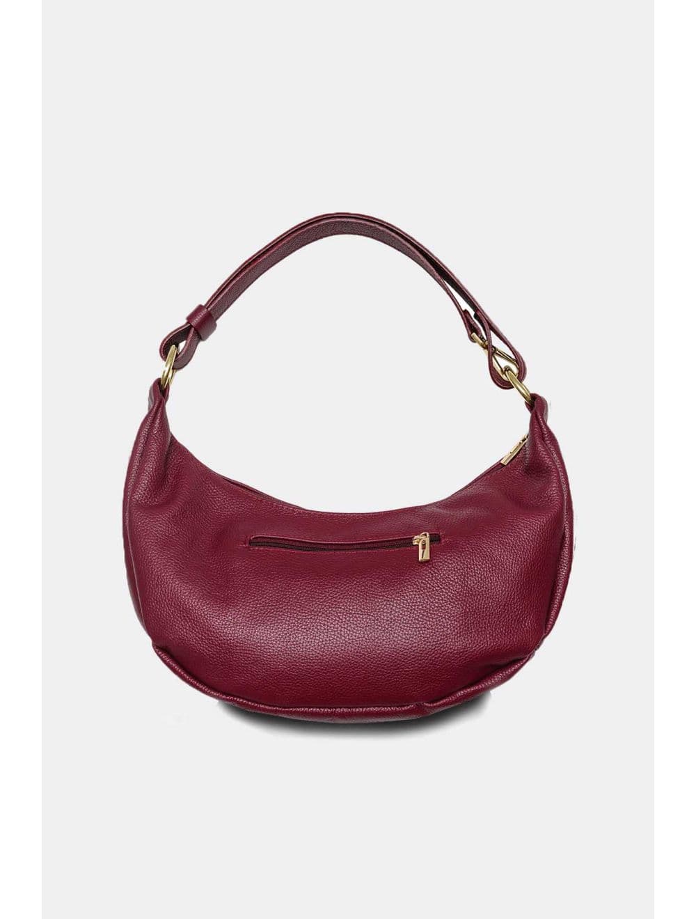 Sac Demi-lune Porté Crossé En Cuir de Vachette 4176 ELVIRE-Bordeaux — vue 3