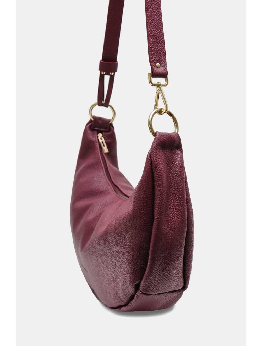 Sac Demi-lune Porté Crossé En Cuir de Vachette 4176 ELVIRE-Bordeaux — vue 5