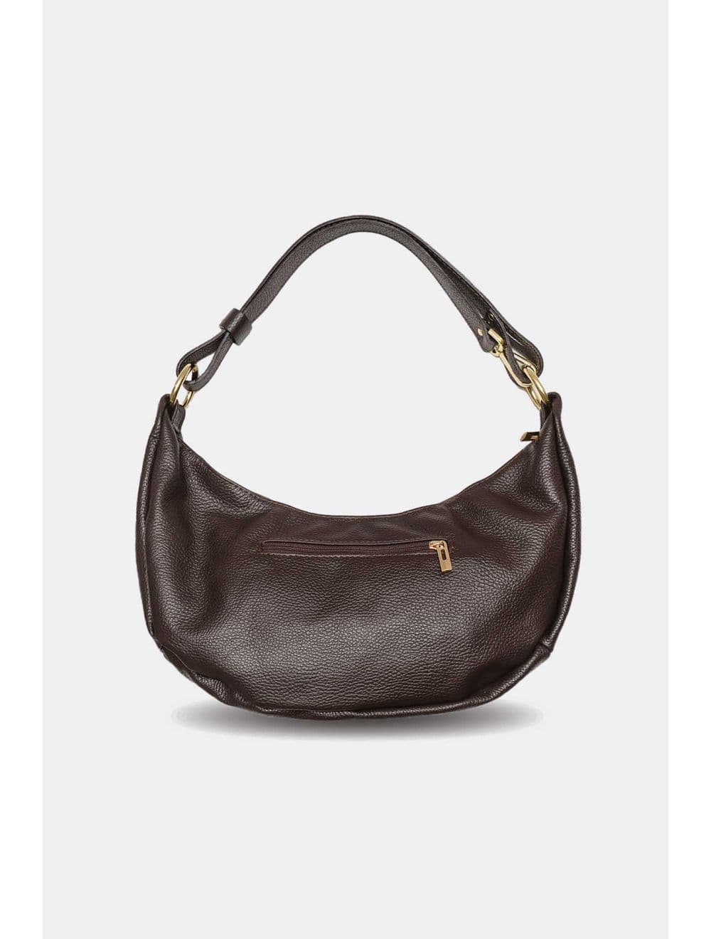 Sac Demi-lune Porté Crossé En Cuir de Vachette 4176 ELVIRE-Chocolat — vue 3