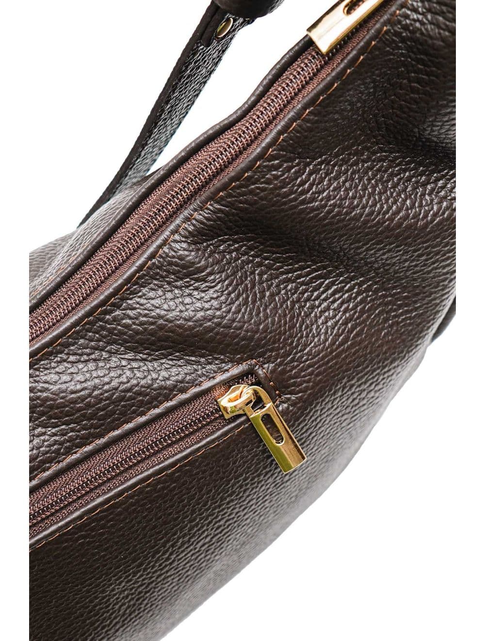 Sac Demi-lune Porté Crossé En Cuir de Vachette 4176 ELVIRE-Chocolat — vue 6