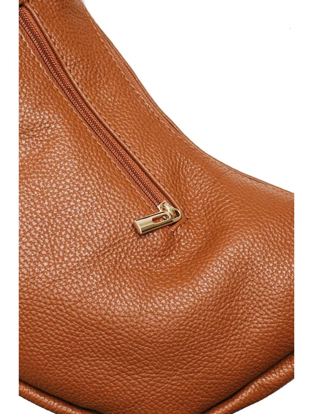 Sac Demi-lune Porté Crossé En Cuir de Vachette 4176 ELVIRE-Cognac — vue 3