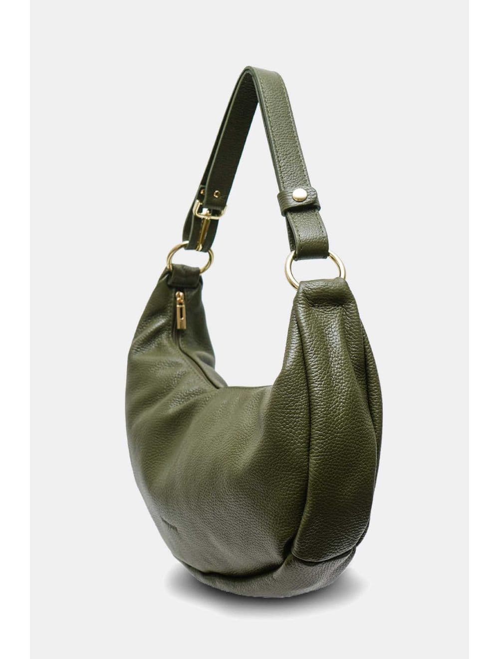 Sac Demi-lune Porté Crossé En Cuir de Vachette 4176 ELVIRE-Kaki — vue 2