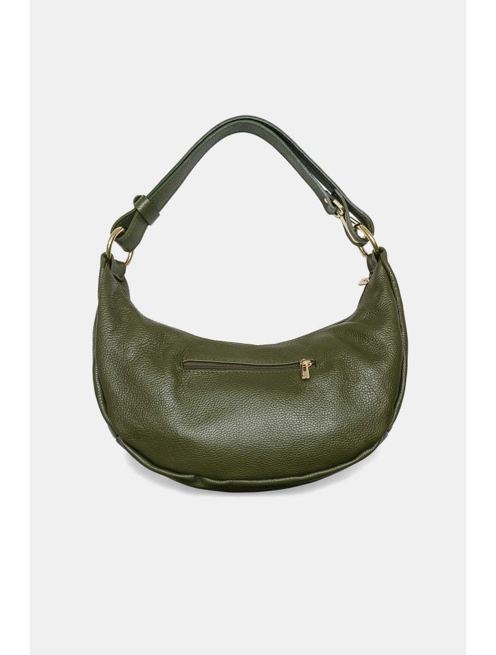 Sac Demi-lune Porté Crossé En Cuir de Vachette 4176 ELVIRE-Kaki — vue 3
