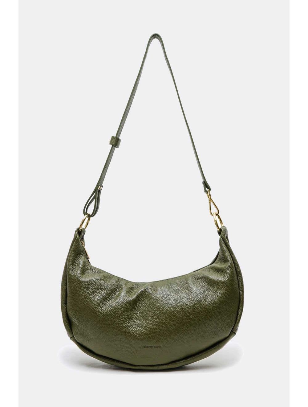 Sac Demi-lune Porté Crossé En Cuir de Vachette 4176 ELVIRE-Kaki — vue 5