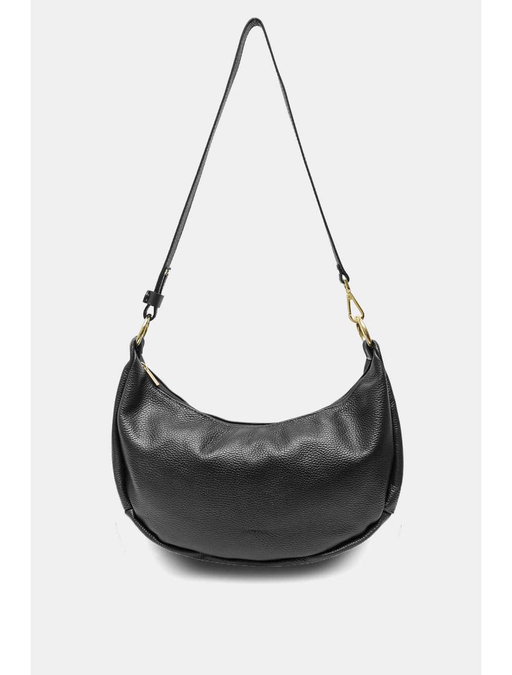 Sac Demi-lune Porté Crossé En Cuir de Vachette 4176 ELVIRE-Noir — vue 3