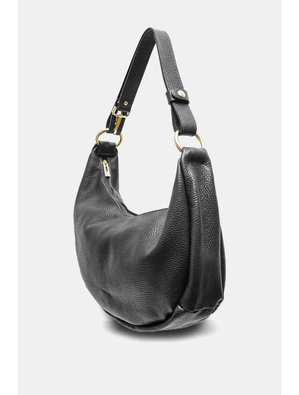 Sac Demi-lune Porté Crossé En Cuir de Vachette 4176 ELVIRE-Noir — vue 4